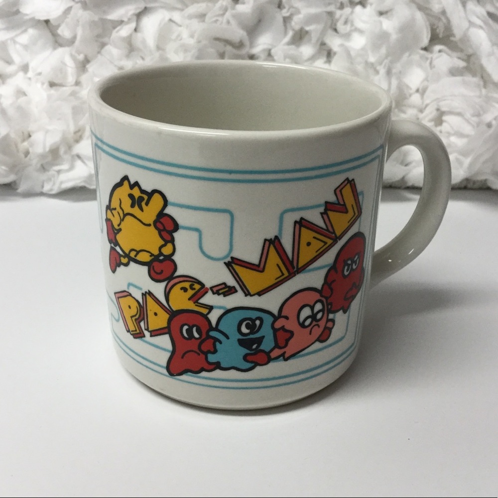 VINTAGE 80s Midway Pac-Man Ceramic Coffee Mug - England